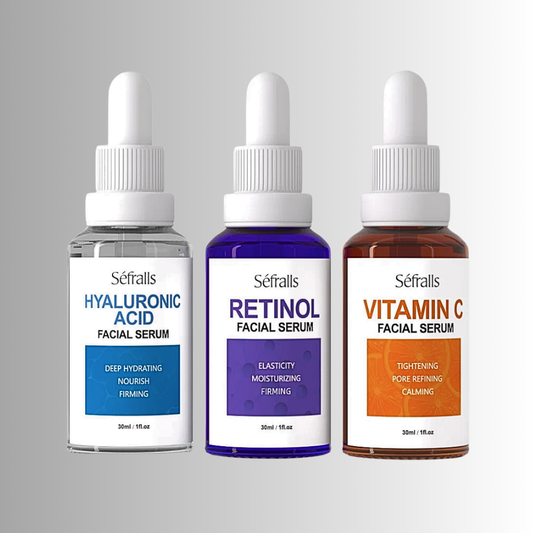 Set di 3 Sieri Viso- Acido Ialuronico, Retinolo e Vitamina C