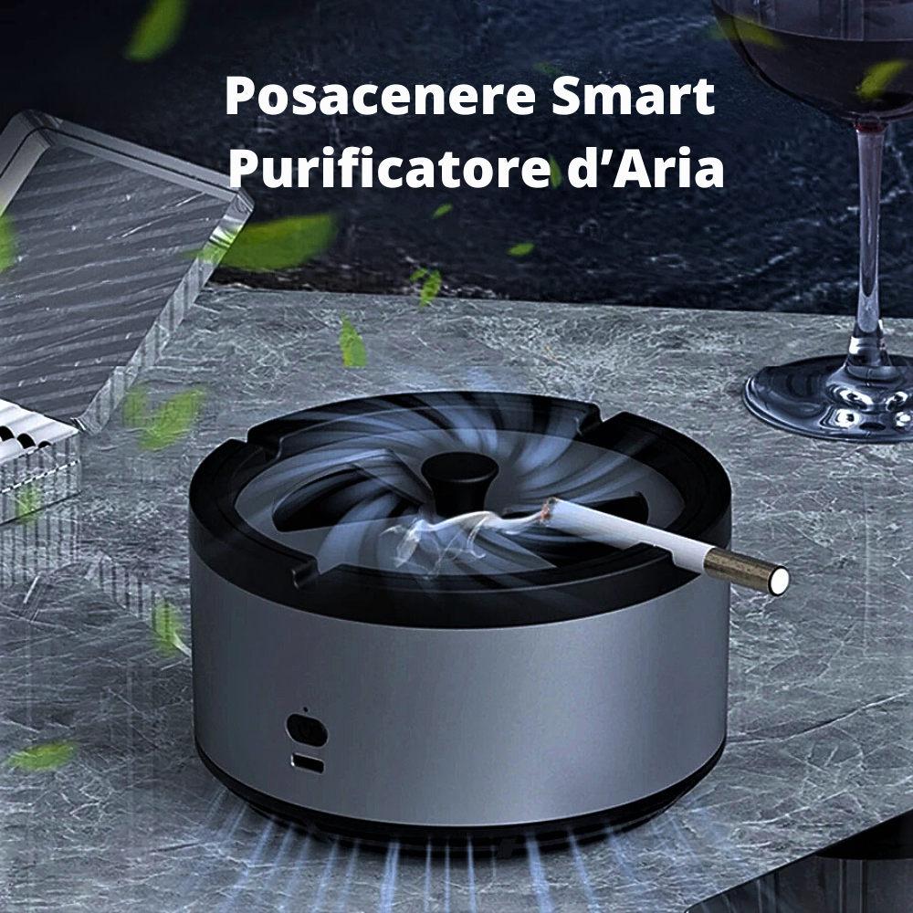 Portacenere Smart Purificatore d’Aria agli Ioni Negativi con Diffusore di Aromaterapia: Respira finalmente Aria Pulita