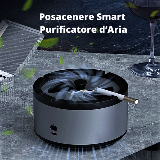 Portacenere Smart Purificatore d’Aria agli Ioni Negativi con Diffusore di Aromaterapia: Respira finalmente Aria Pulita
