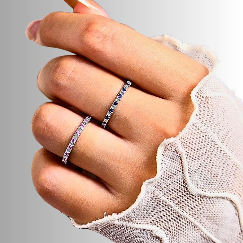 Eternity Bicolore in Moissaniti da mm 1,50