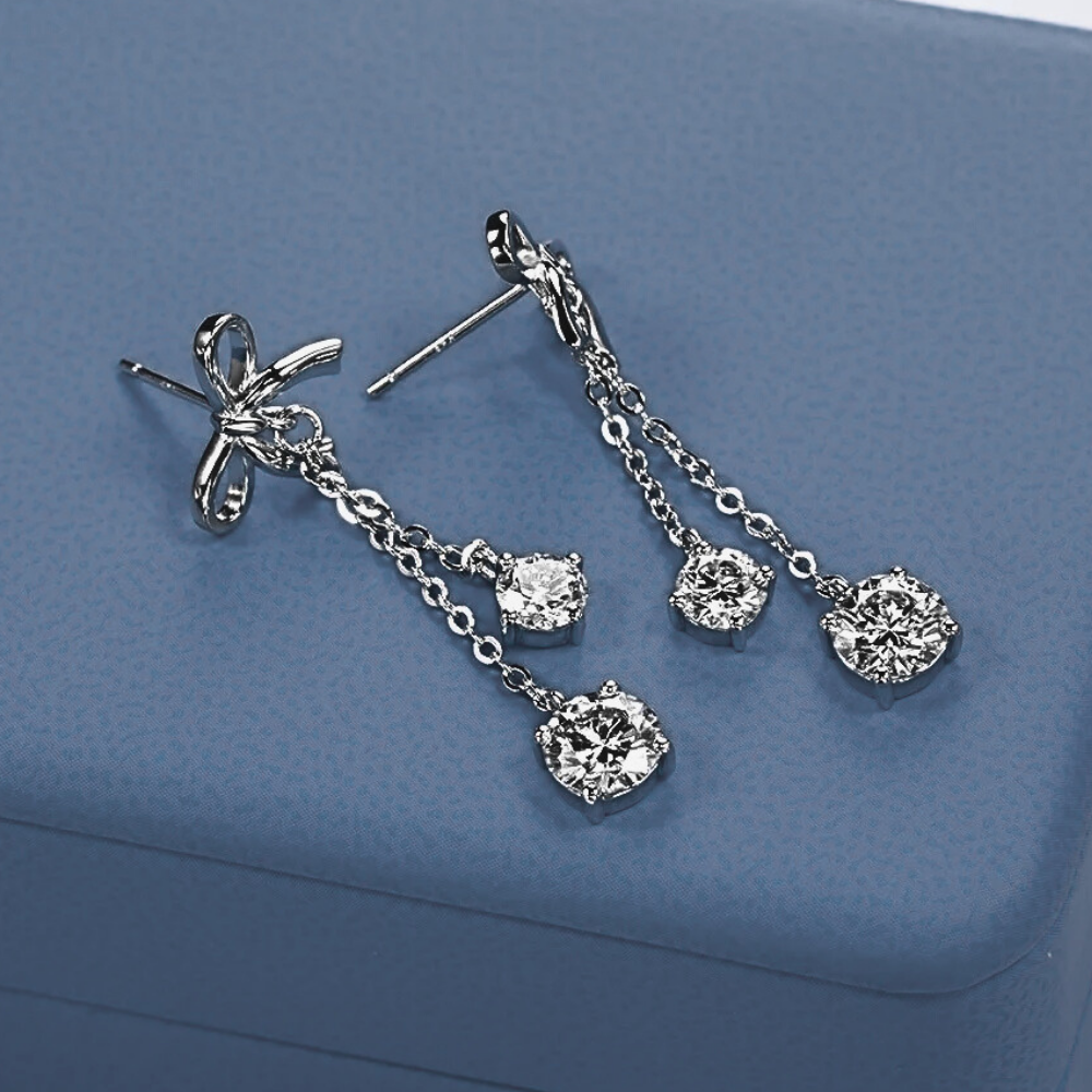 Orecchini a Fiocco con Moissaniti per ct 3,00