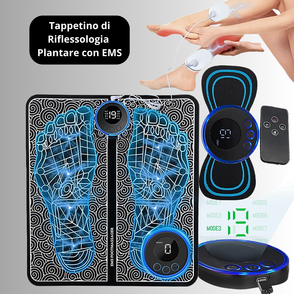 Tappetino per Riflessologia Plantare con Elettrostimolazione