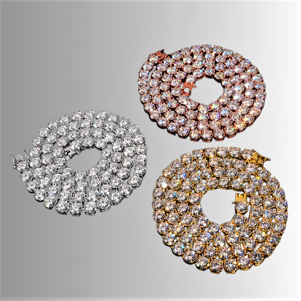 Collana e Bracciale Tennis con Moissanite D Color VVS1 Certificata Gra da ct 1.00 a pietra