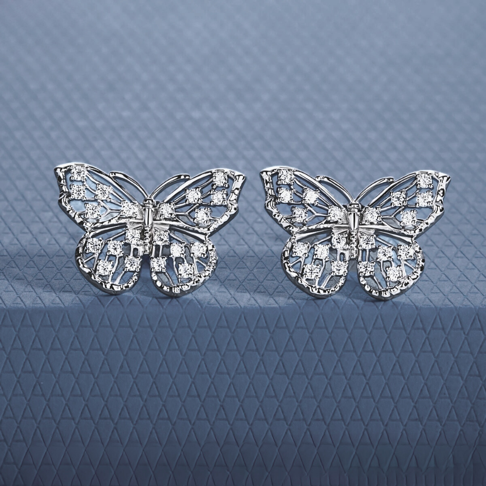 Orecchini a Farfalla con Moissaniti per ct 0,68