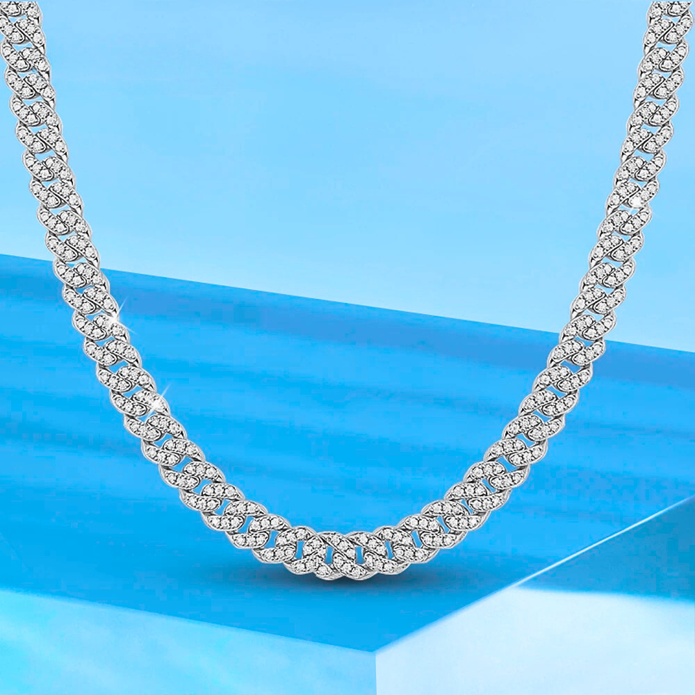 Bracciale e Collana a Maglia Groumette con Moissaniti