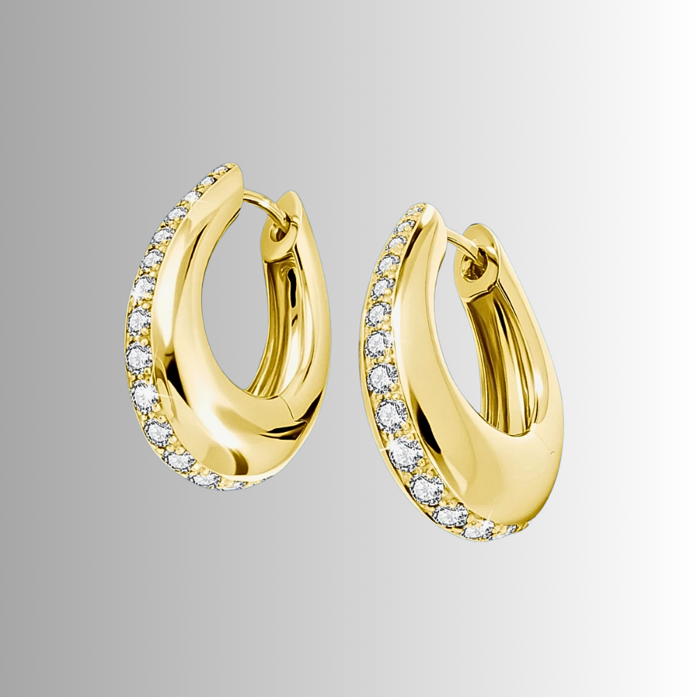 Orecchini a Goccia con Striscia di Moissaniti