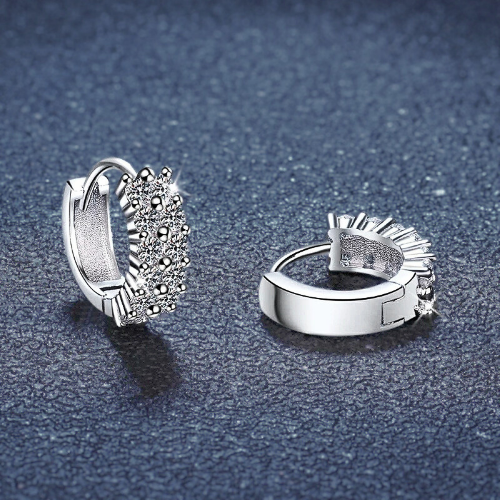 Orecchini a Doppia Striscia con Moissaniti per ct 0.72