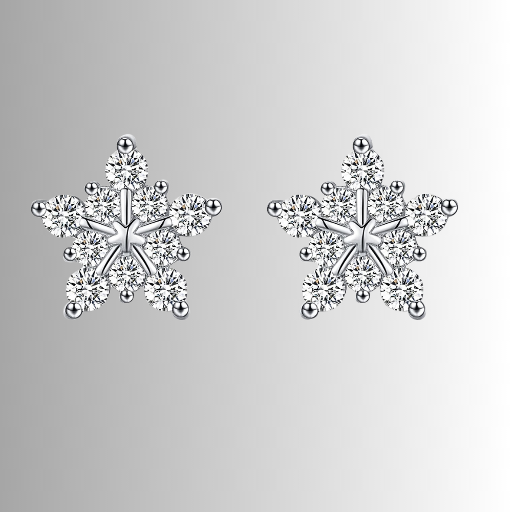 Orecchini a Fiocco di Neve con Moissaniti per ct 0,52