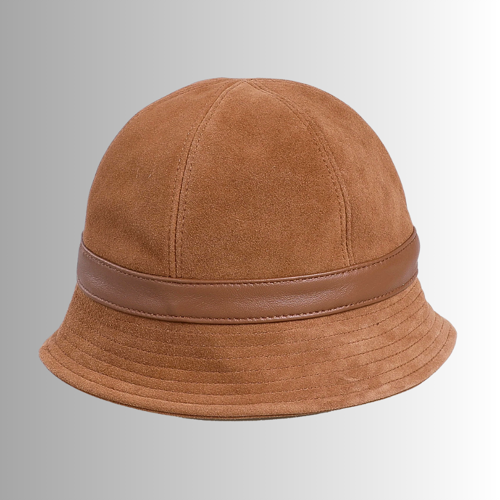 Cappello in Pelle Scamosciata d'Agnello