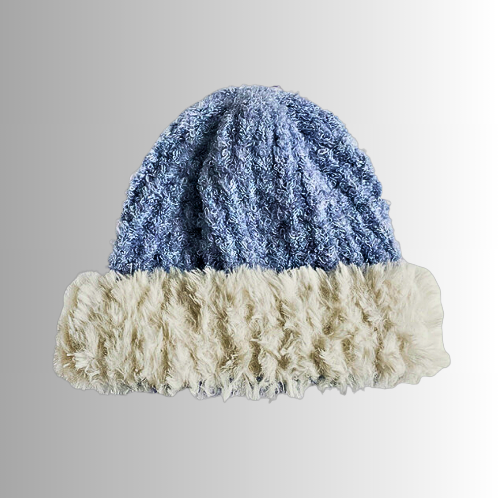 Gorro de mezcla de lana de dos tonos Elegancia y comodidad para un invierno cálido