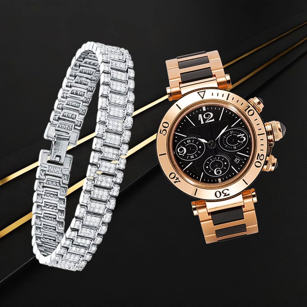 Bracciale "Chain Link" con Pavè di Moissaniti D Color