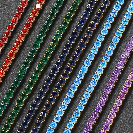 Collares de tenis “Arcoíris”: una explosión de colores 