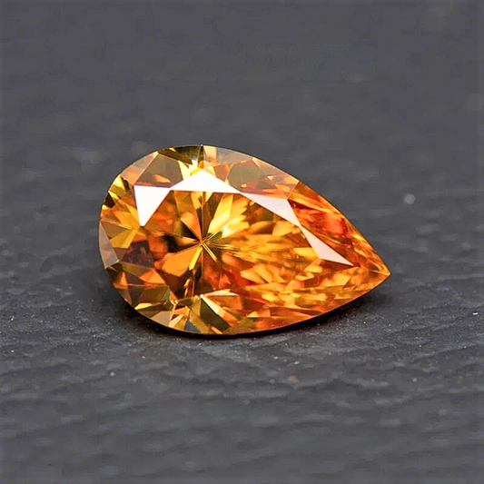 Moissanite Champagne Taglio Goccia Certificata