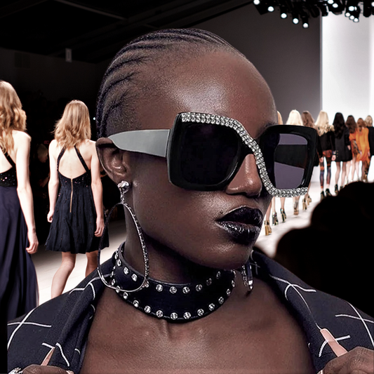 Gafas de sol cuadradas con diamantes de imitación para mujeres atrevidas