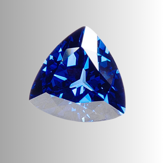 Zaffiro Royal Blue Lab Grown Taglio Trillion