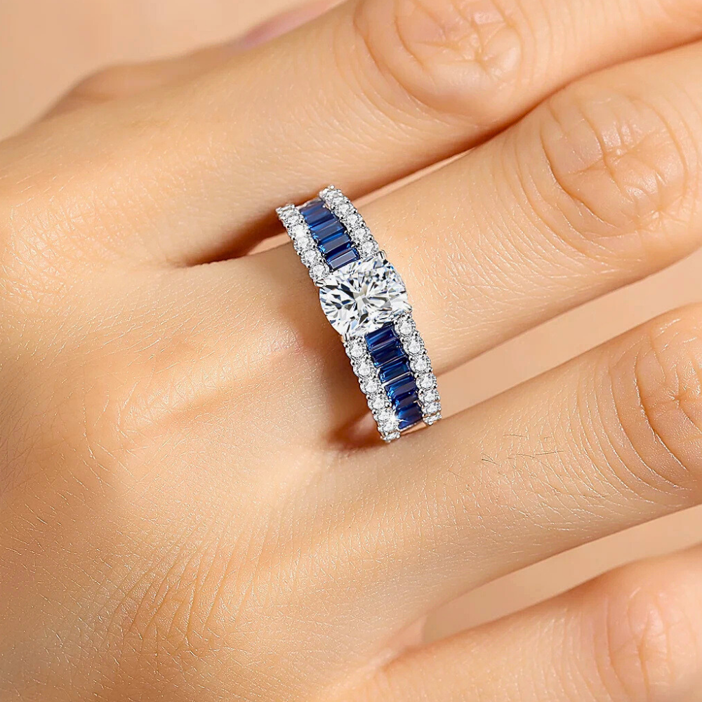 Fascetta con Moissanite Taglio Cuscino per ct 1.50