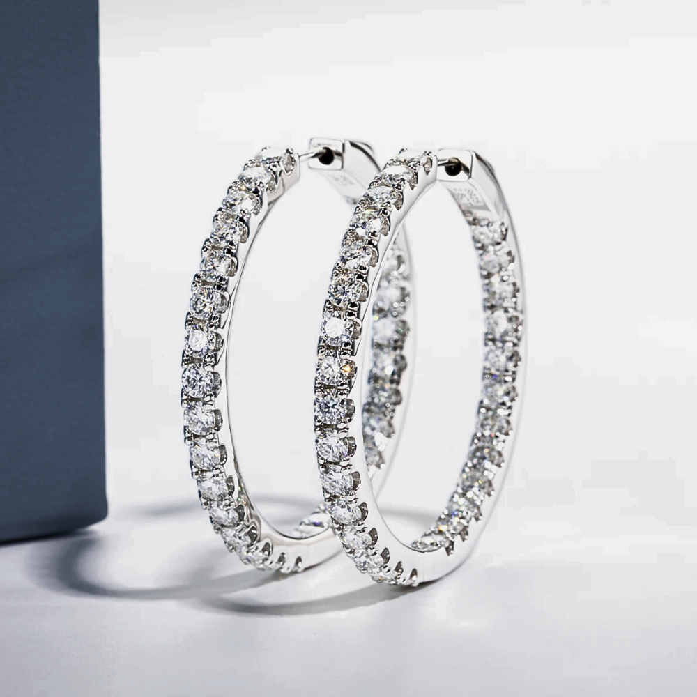 Orecchini a Cerchio con Moissaniti per Ct 5,60