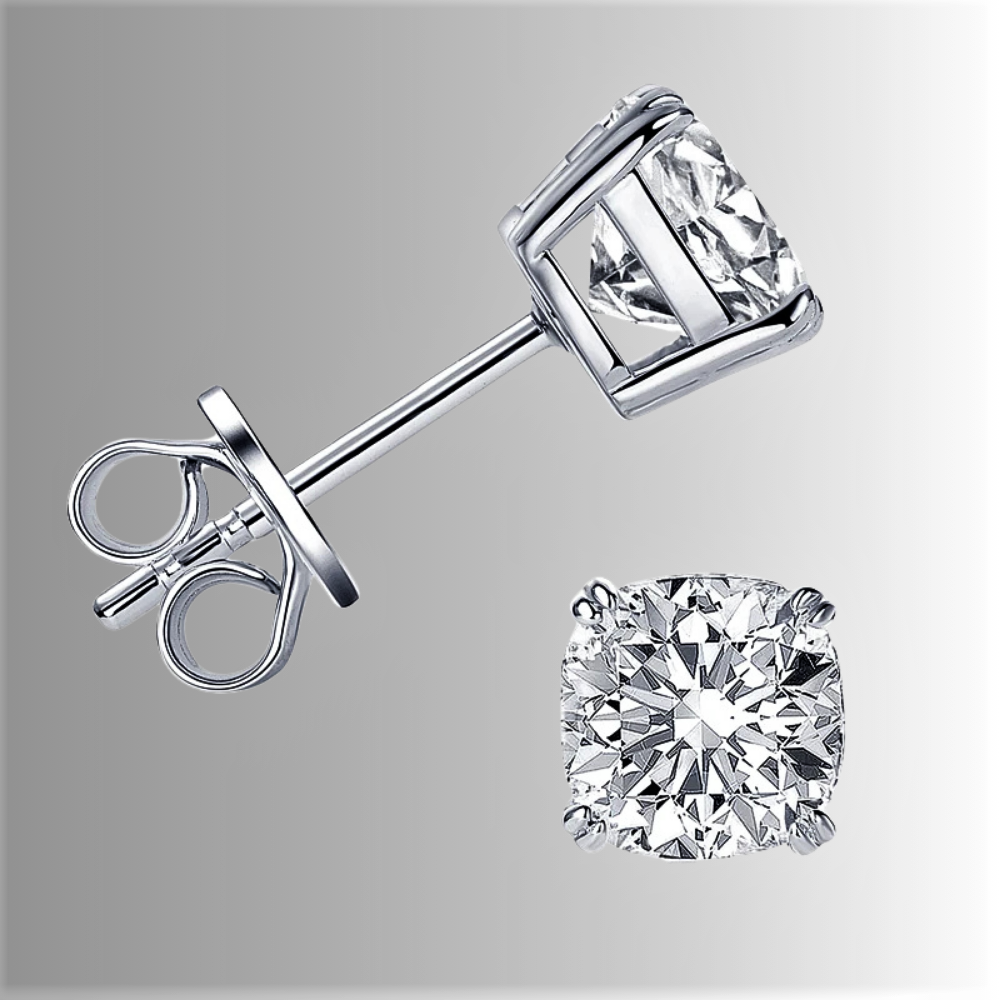 Orecchini Punto Luce con Moissaniti Taglio Cuscino per ct 3,00