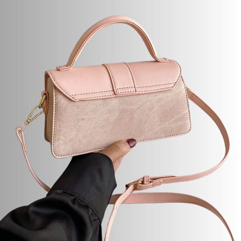 Mini Borsa a Due Tonalità in Similpelle
