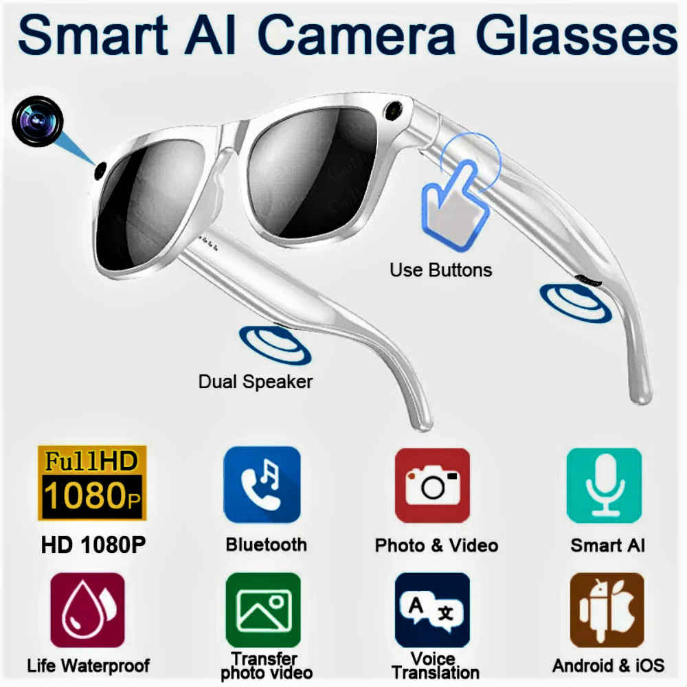 Occhiali Smart con Fotocamera Ultra HD da 100Mp e Intelligenza Artificiale