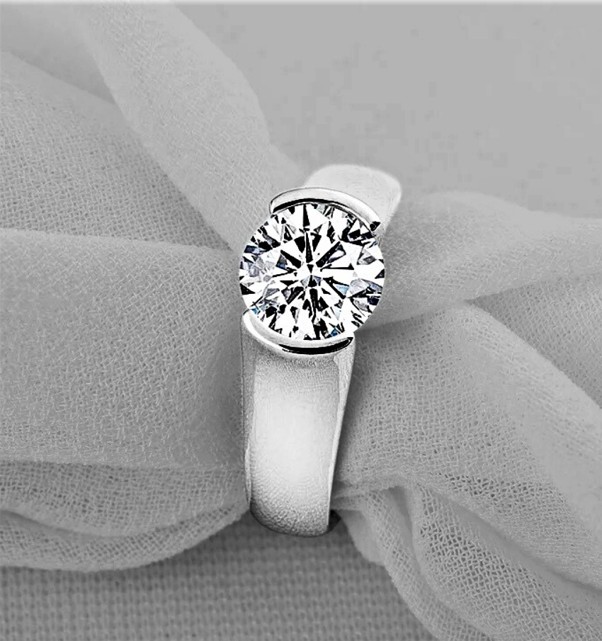 Solitario a Musone con Moissanite D Color VVS1 da ct 2,00