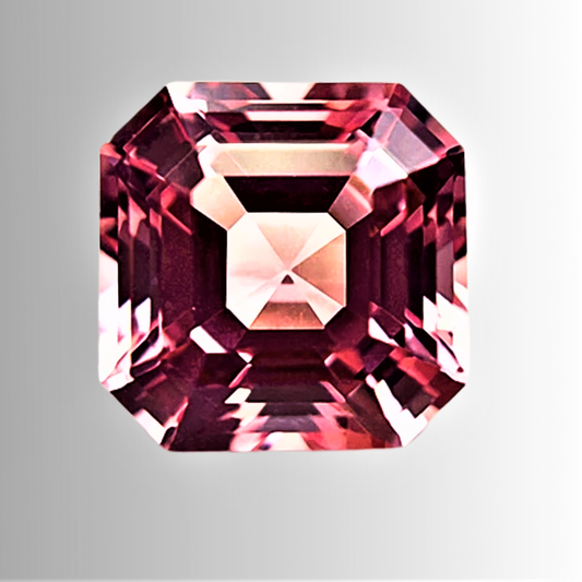 Zaffiro Padparadscha  Lab Grown Taglio Asscher Certificato