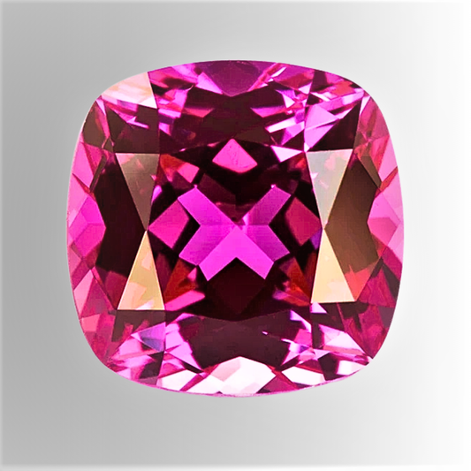 Zaffiro Rosa Intenso Lab Grown Taglio Cuscino Certificato