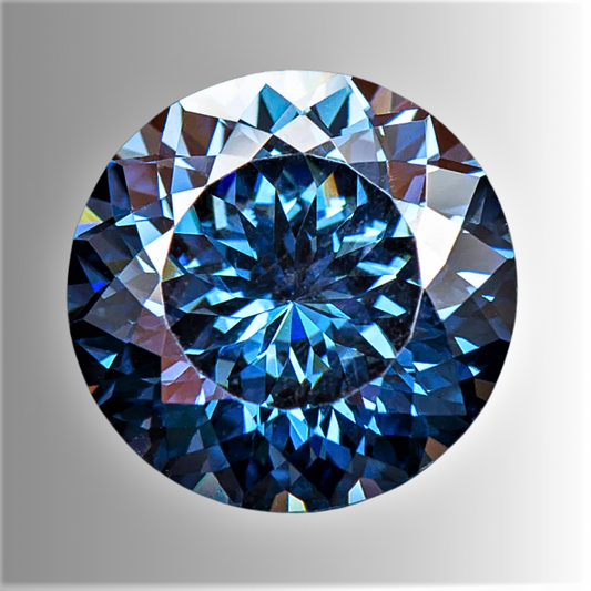 Moissanite Royal Blue Taglio Brillante a 100 Faccette Certificata