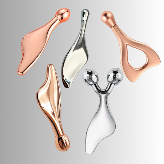 Piastre Gua Sha e Rulli per Massaggio Rassodante al Viso