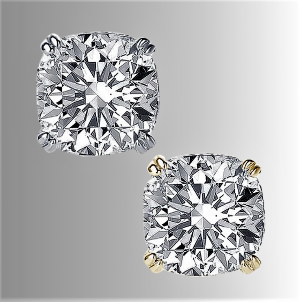 Orecchini Punto Luce con Moissaniti Taglio Cuscino per ct 3,00