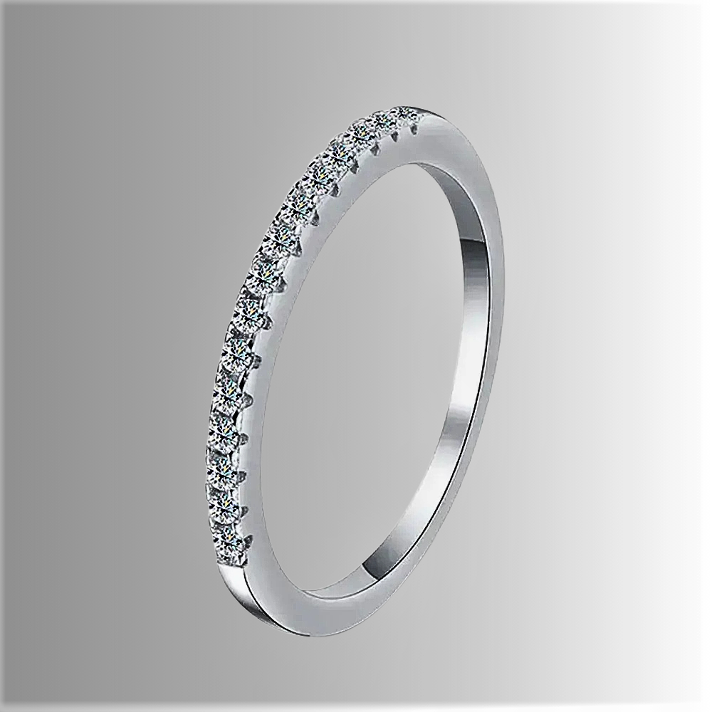 Parure di Solitario e Fedina in Moissanite D Color
