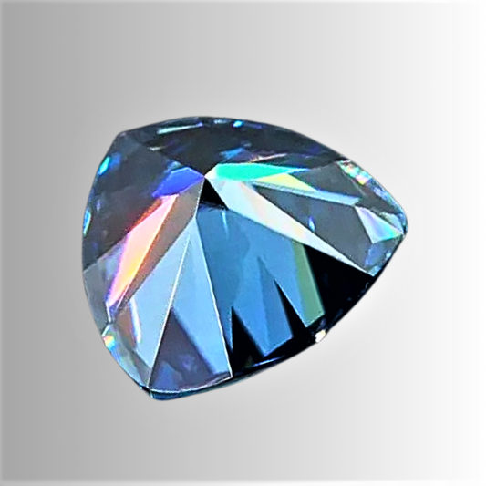 Moissanite Royal Blue Taglio Trillion Certificata