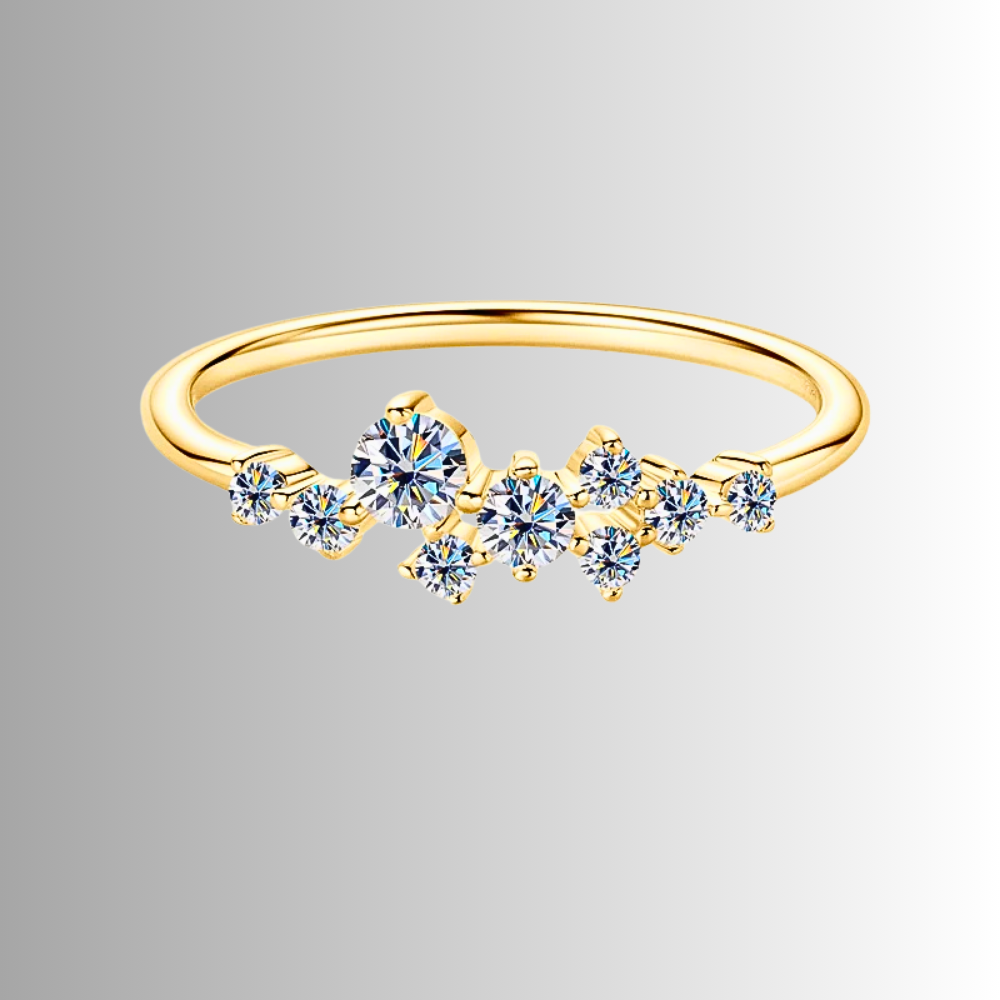 Fedina a  Pietre Sfalsate con Moissanite