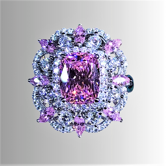 Fascione con Moissanite color Ametista e Colore Diamante