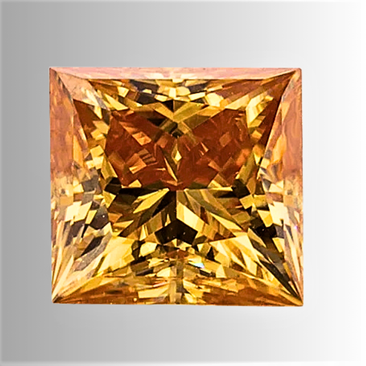 Moissanite Champagne Taglio Princess Certificata