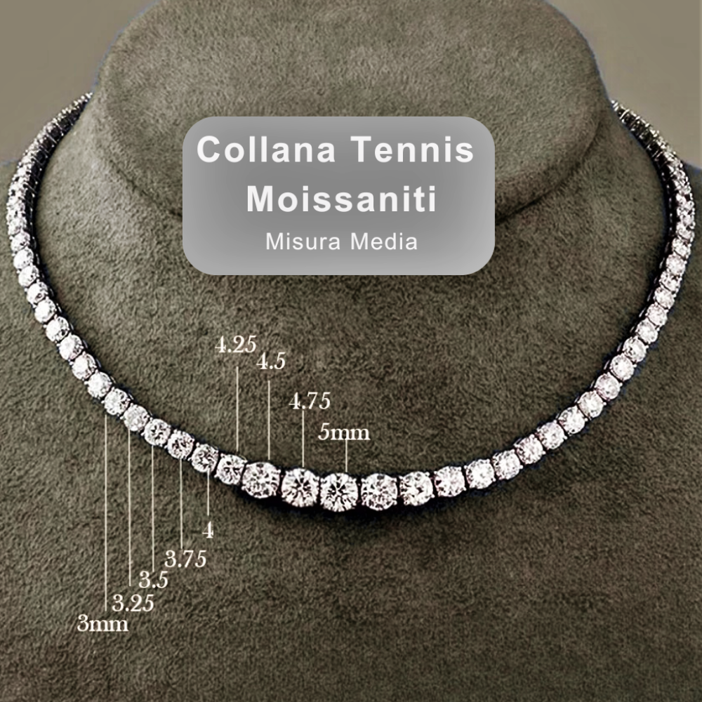 Collana Tennis a Scalare con Moissaniti
