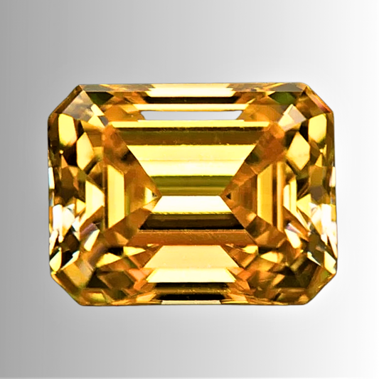 Moissanite Giallo Oro Taglio Smeraldo Certificata