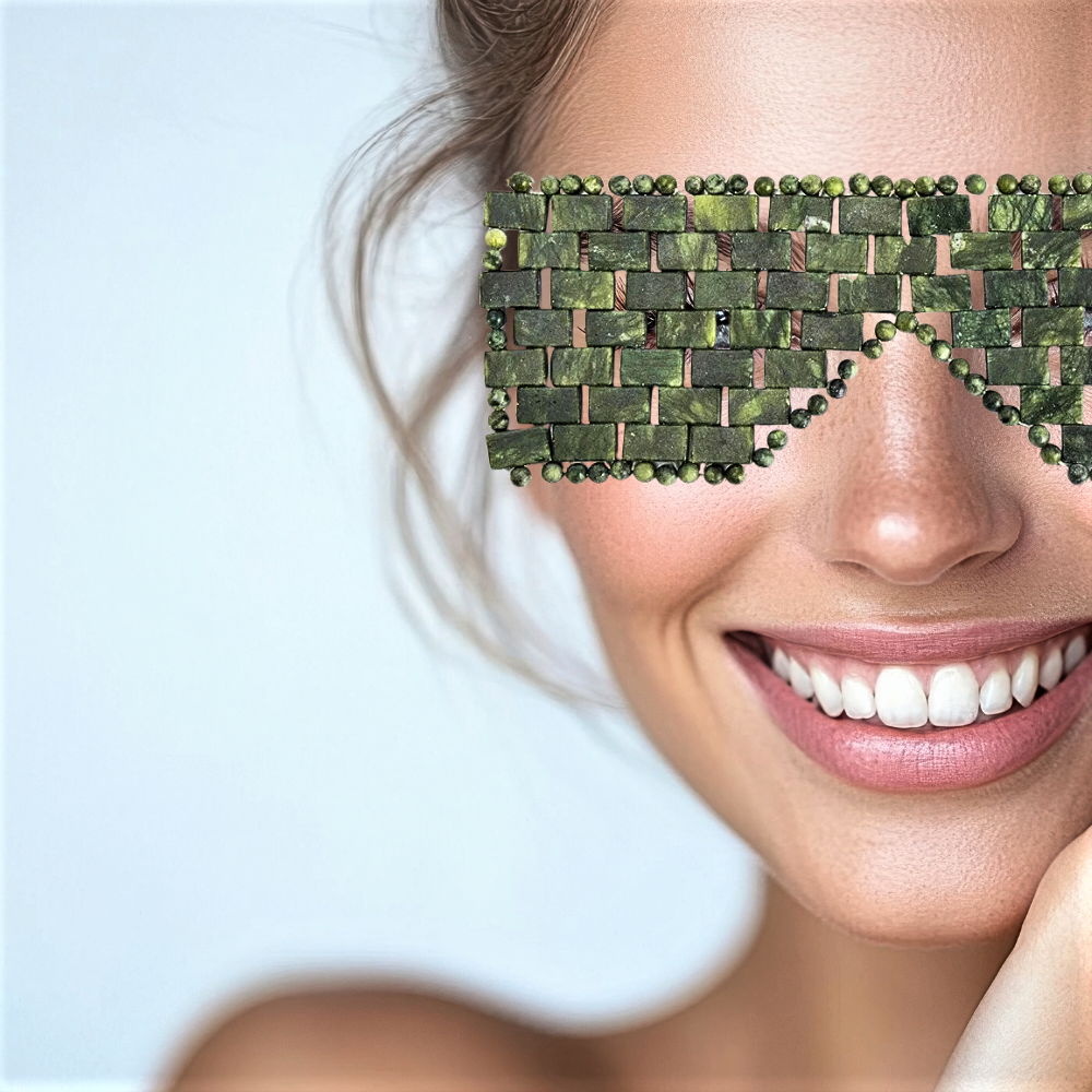 Maschera per Occhi in Giada Naturale per Trattamento Caldo/Freddo