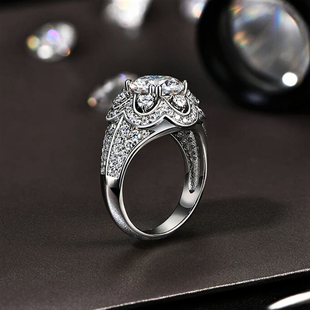Fascione a Fiore con Moissanite D Color VVS1 da ct 3.00