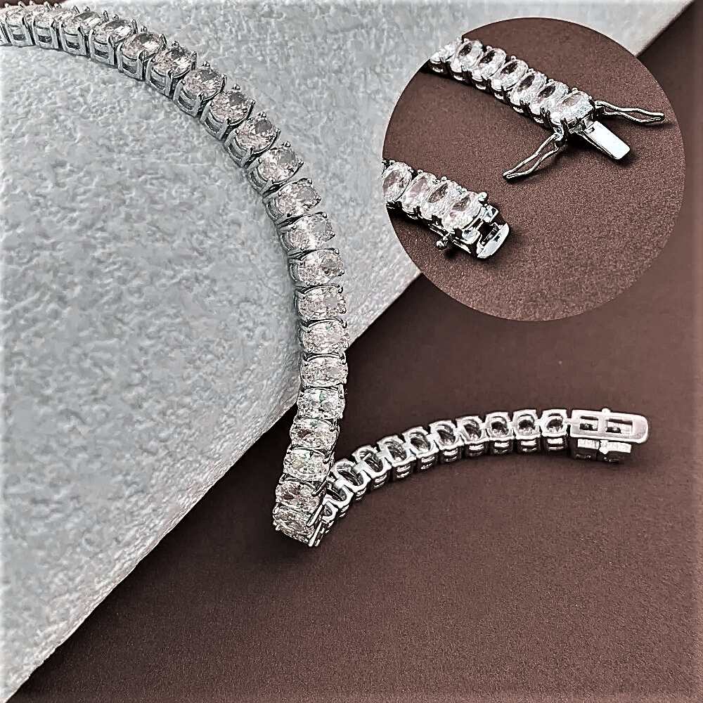 Bracciale Tennis con Moissaniti Taglio Ovale