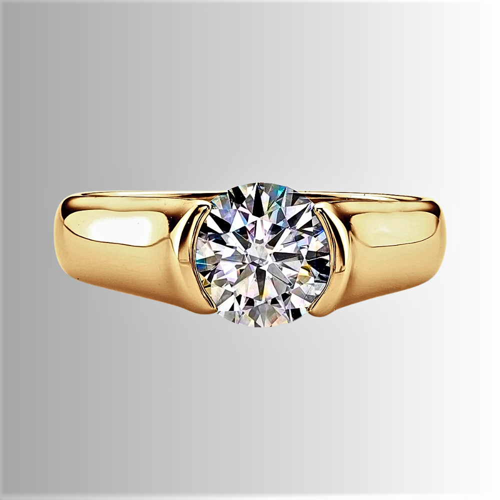 Solitario a Musone con Moissanite D Color VVS1 da ct 2,00