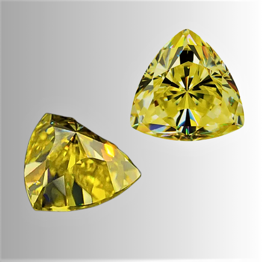 Moissanite Giallo Limone Taglio Trillion Certificata