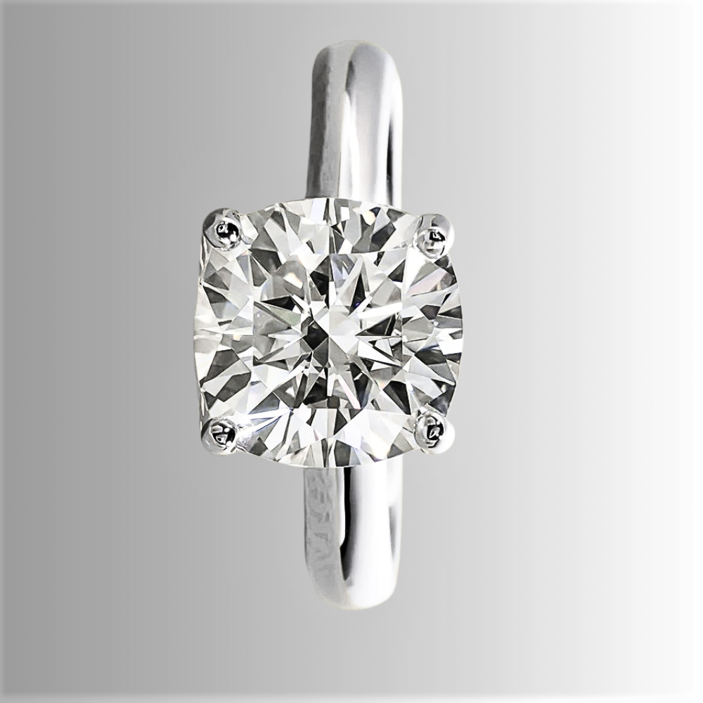 Solitario con Moissanite di ct. 3.50 Taglio Cuscino