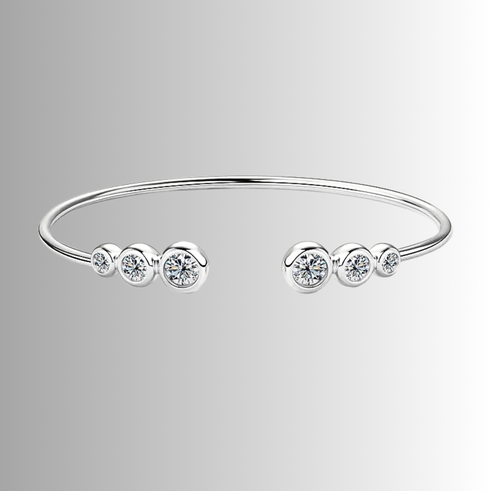 Mini collezione di Bracciali Rigidi Aperti con Moissaniti