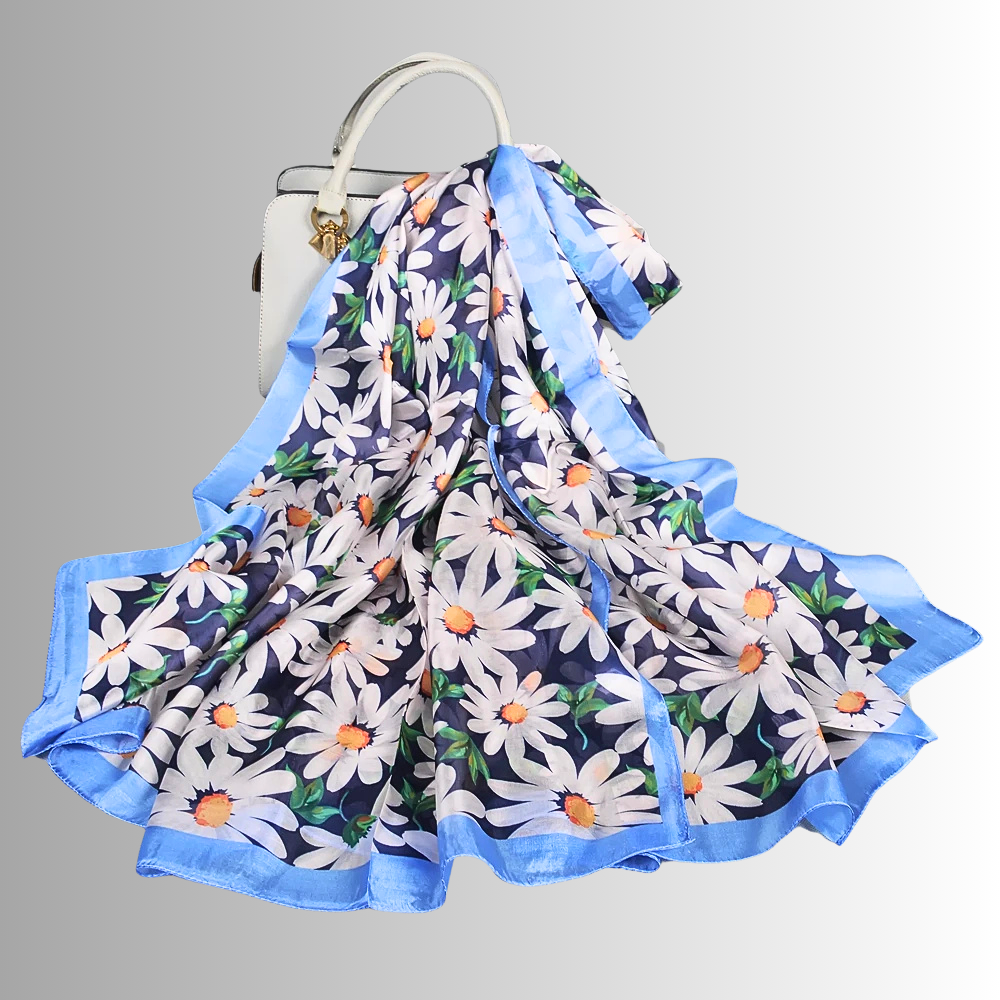 Foulard in Seta di Gelso con Stampe Floreali