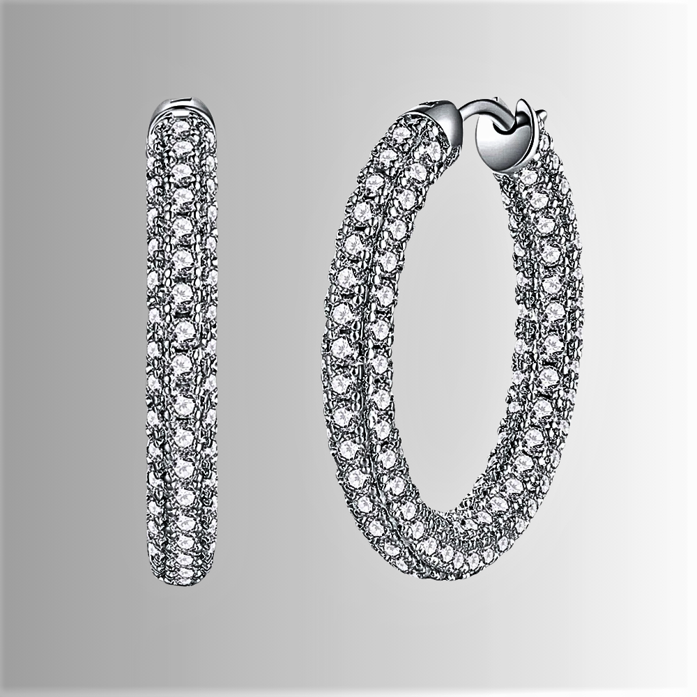 Orecchini con Pavè di Moissaniti per ct 5,60