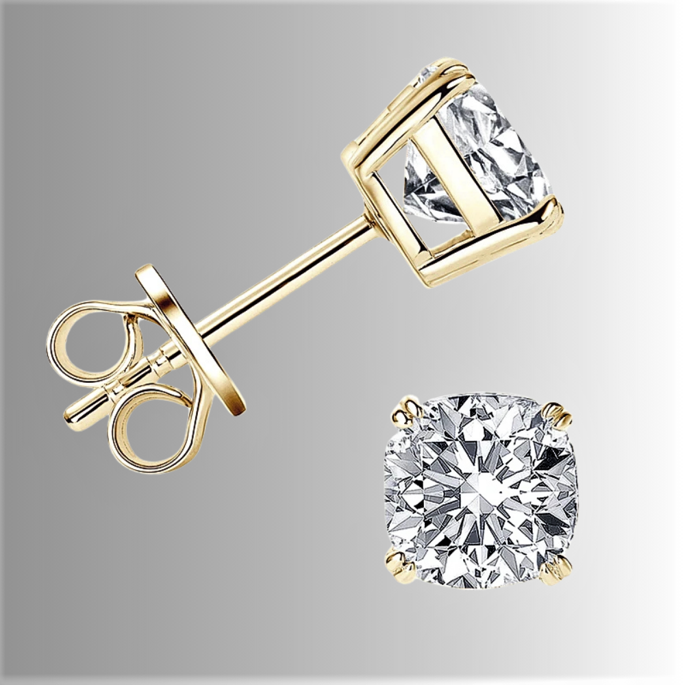 Orecchini Punto Luce con Moissaniti Taglio Cuscino per ct 3,00