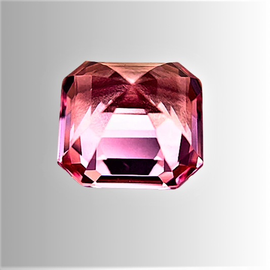 Zaffiro Padparadscha  Lab Grown Taglio Asscher Certificato