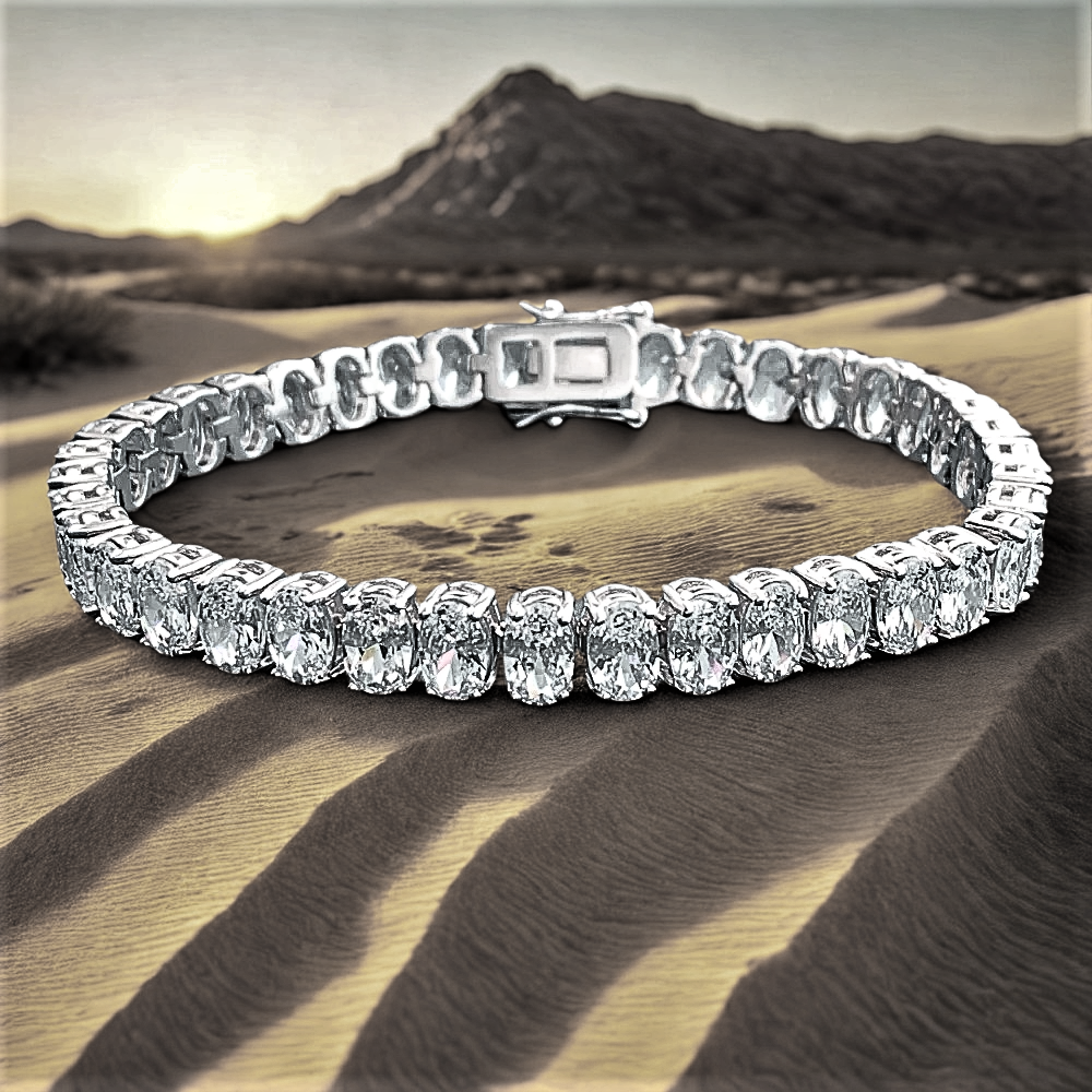 Bracciale Tennis con Moissaniti Taglio Ovale