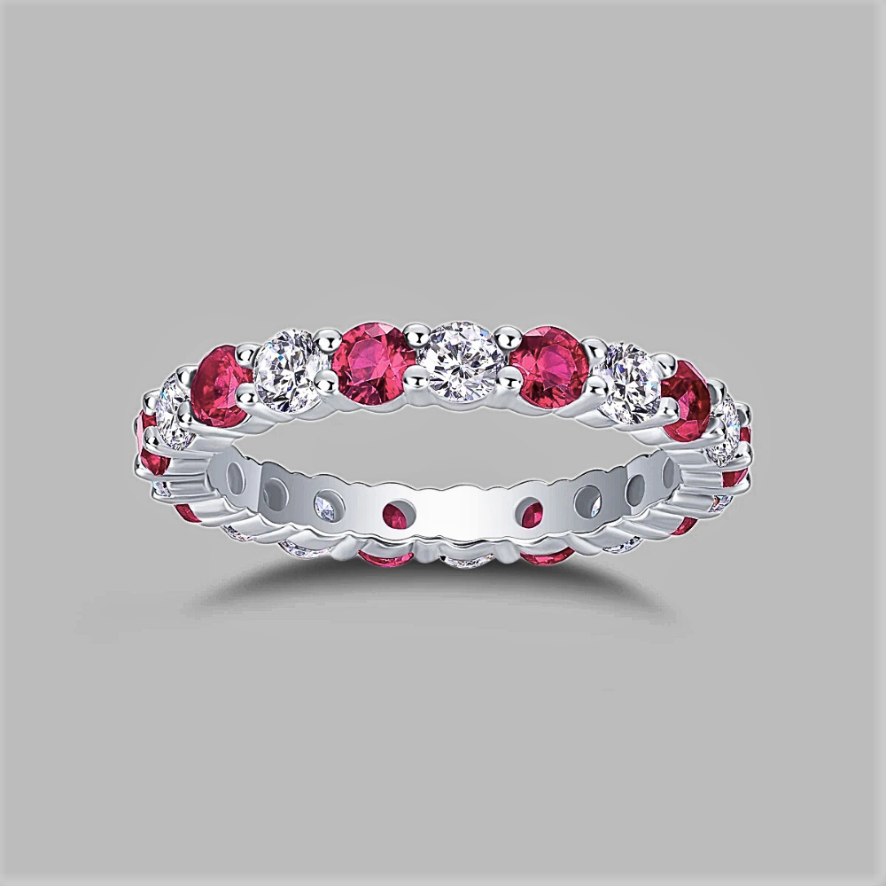 Eternity con Rubini Lab Grown e Moissaniti D Color alternati